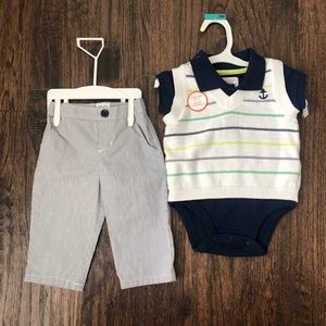 Polo with vest and seersucker pants Carter's Baby